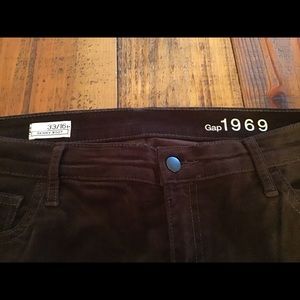 Gap dark chocolate brown velour pants